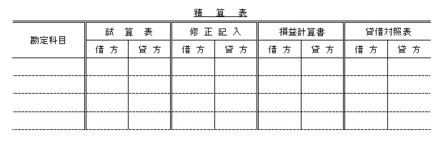 精算表フォーマット